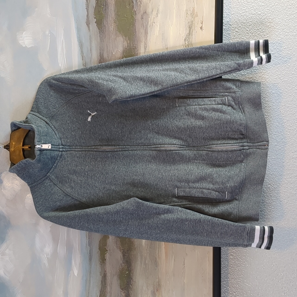 Puma Women's Grey Zip Up Track Jacket Size Small